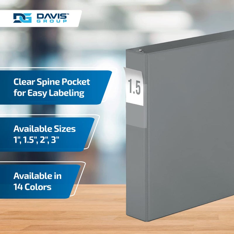 Davis Group Premium Economy 6-Pack 3-Ring Binders for School or Office, D-Ring Binders, 1.5 Inch, Gray - Image 4
